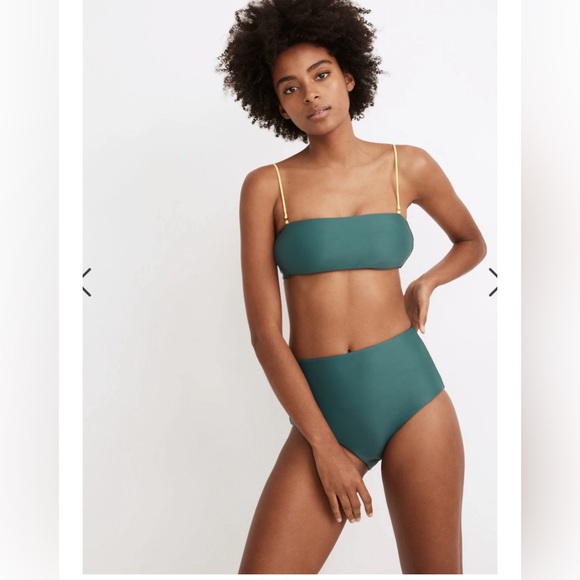Madewell Other - NWOT Madewell second wave Green/Yellow two piece swimsuit XS reversible